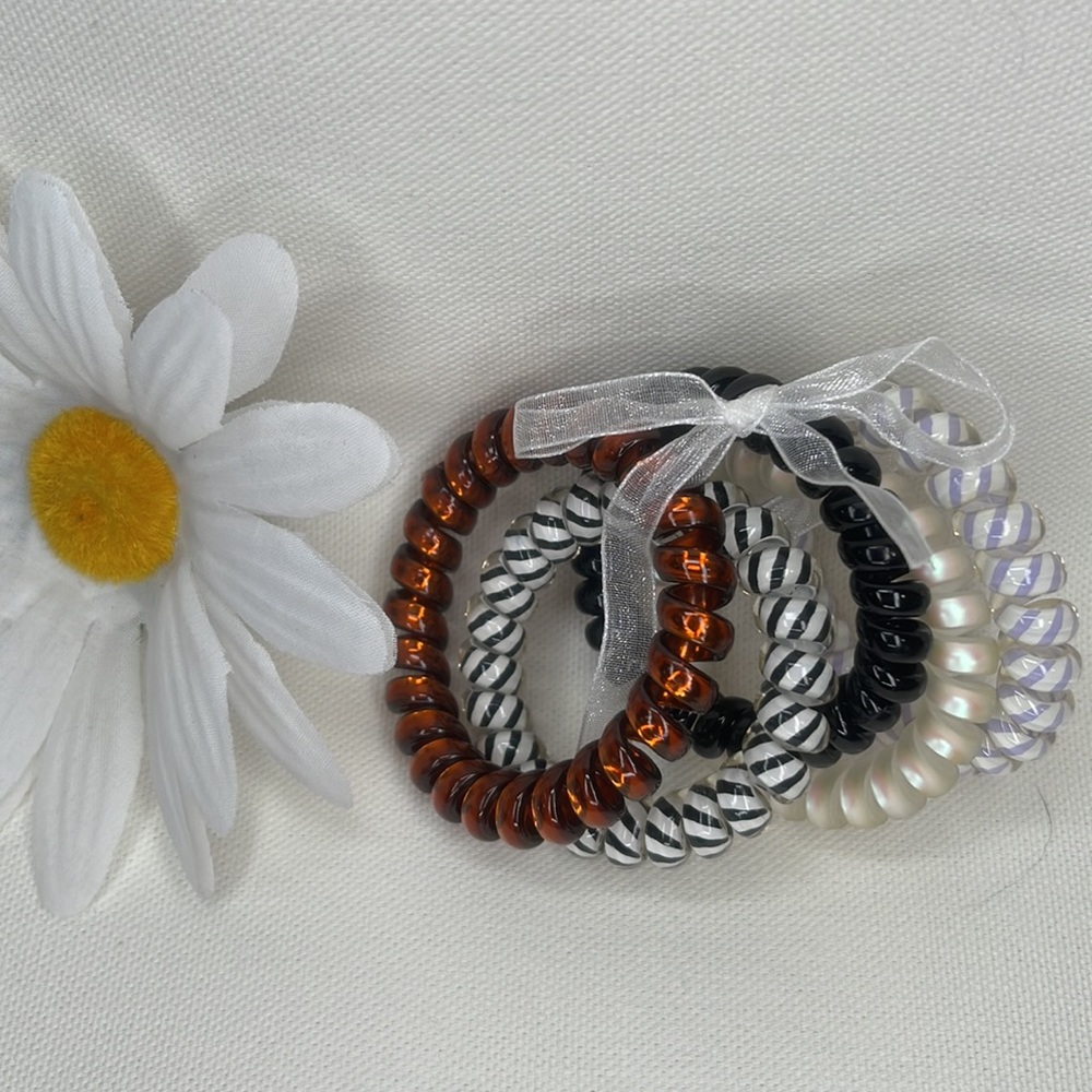 5 Large Spiral Coil Hair Ties